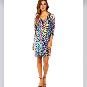 Trina Turk Dominica designer dress in abstract pattern. Size 10.